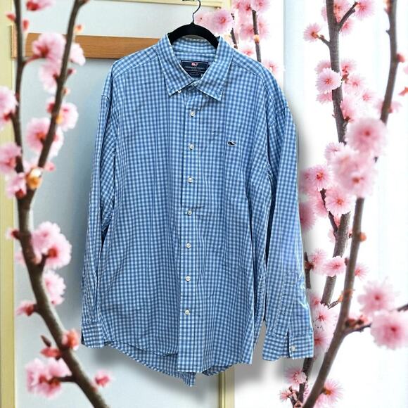 Vineyard Vines Mens XL Whale Shirt Button Down Classic Fit Blue 100% Cotton - Picture 1 of 13
